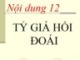 Bài giảng  Kinh tế tiền tệ - Ngân hàng: Nội dung 12 – TS. Nguyễn Thị Thư